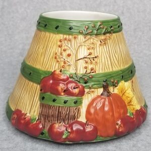 Yankee Candle Shade Autumn Harvest Pumpkins Basket Bushel Apples Fall Decoration